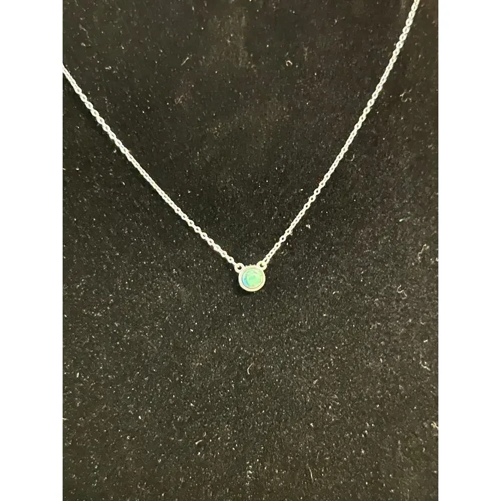 Sterling Silver Turquoise Pendant Necklace 18